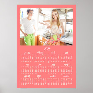 Coral Photo Yearly Calendar 2025 Poster
