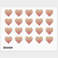 Pink & Coral Glitter Heart Stickers