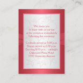 Coral Pink and Gray Floral Hearts Enclosure Card (Back)