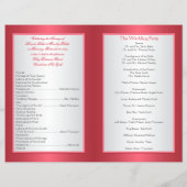 Coral Pink and Gray Floral Hearts Wedding Program (Back)
