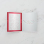 Coral Pink and Gray Floral Thank You Note Card (Inside)