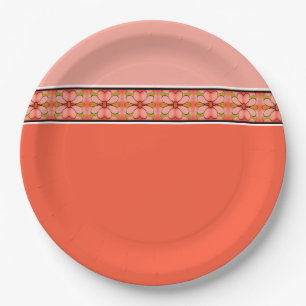 Coral Pink and Peach Paper Plates