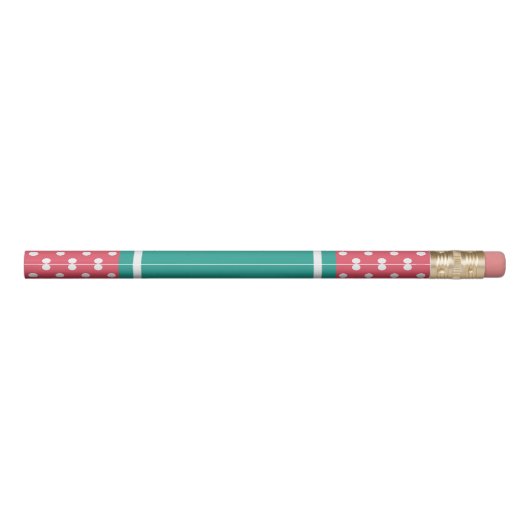 Coral pink and turquoise pencils with custom name (Back)