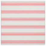 Coral Pink and White Ticking Stripes Fabric