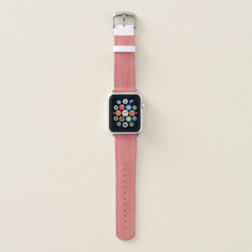 Coral Pink Bamboo Wood Grain Look Apple Watch Band