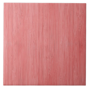 Coral Pink Bamboo Wood Grain Look Ceramic Tile
