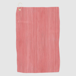 Coral Pink Bamboo Wood Grain Look Golf Towel