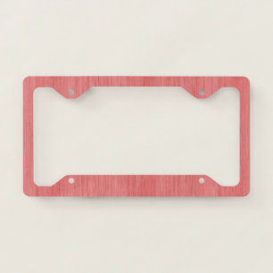 Coral Pink Bamboo Wood Grain Look License Plate Frame
