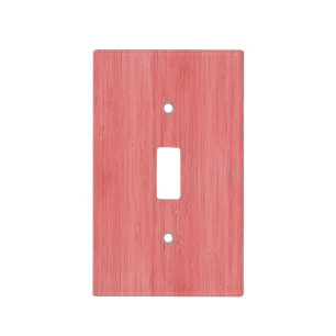 Coral Pink Bamboo Wood Grain Look Light Switch Cover