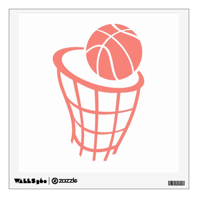 Coral Pink Basketball Wall Decal (Front)