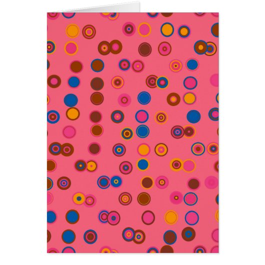 Coral Pink bubblegum geometric circle pattern Cards (Front)