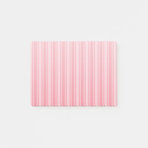Coral pink candy stripes post-it notes