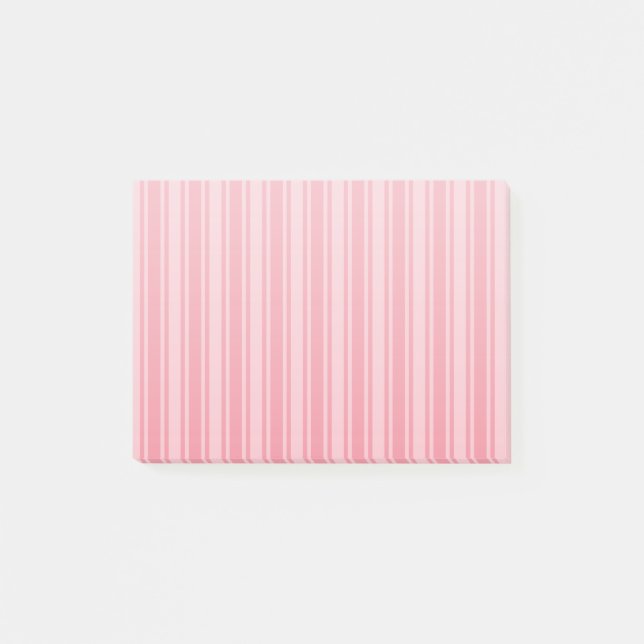 Coral pink candy stripes post-it notes (Front)