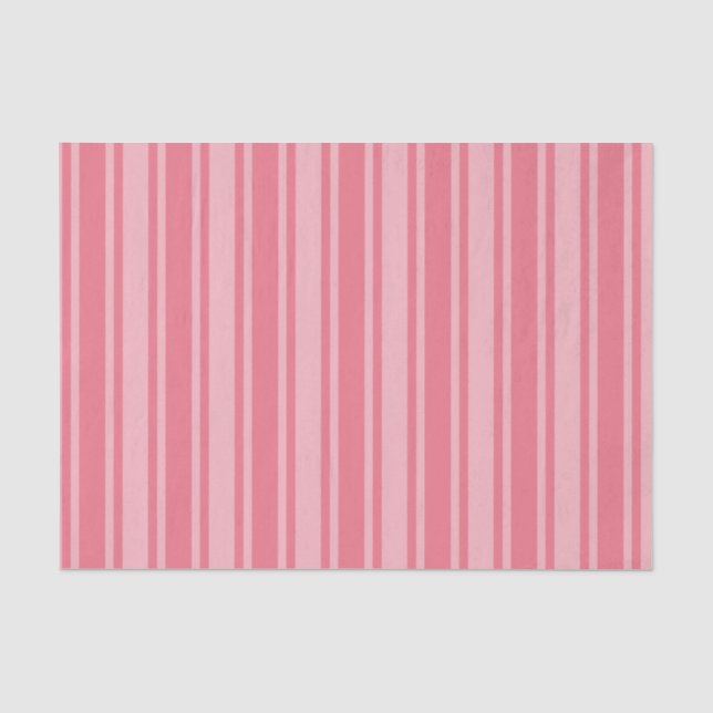 Coral pink candy stripes tissue paper (Front)