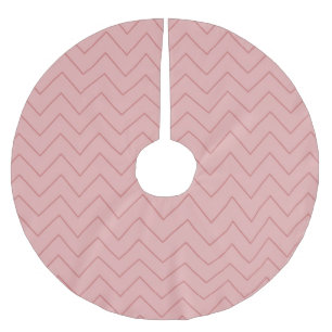 Coral Pink Chevron Brushed Polyester Tree Skirt