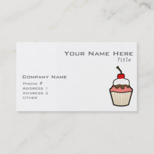 Coral Pink Cupcake Business Card