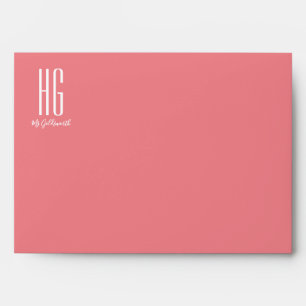 Coral Pink Customizable Text Envelope