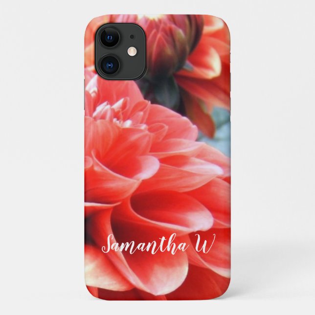 Coral Pink Dahlia Flower Case-Mate iPhone Case (Back)