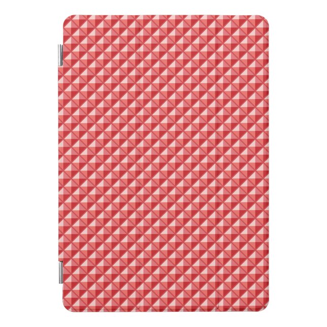 Coral pink, enamel look, studded grid case for the (Front)