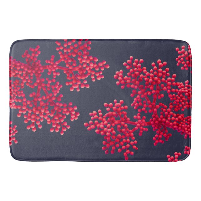 Coral Pink Flower Buds Bathroom Mat (Front)
