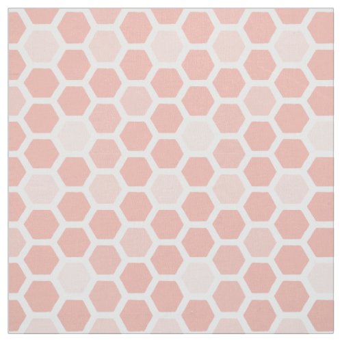 Coral Pink Geo Hexagon Pattern  Any Color Fabric