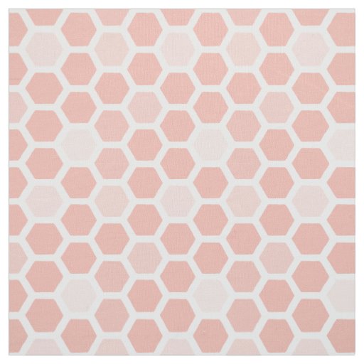Coral Pink Geo Hexagon Pattern // Any Color Fabric