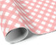 Coral Pink Gingham Print Glossy Wrapping Paper