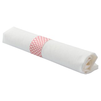 Coral Pink Gingham Print Napkin Band