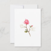 Coral Pink Gold Magnolia Floral Watercolor Wedding RSVP Card (Back)