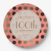 Coral and sales gold paper plates