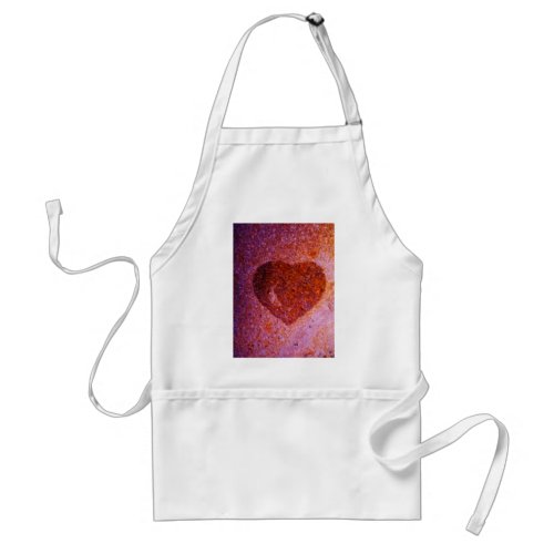 coral pink heart adult apron