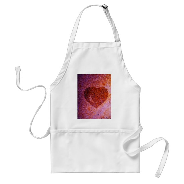 coral pink heart adult apron (Front)