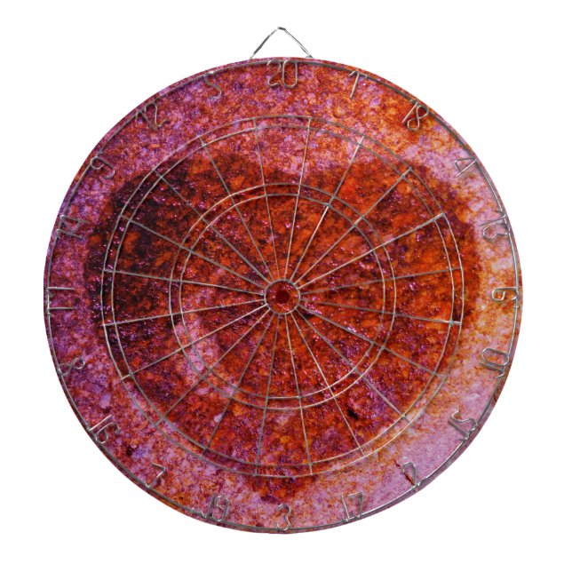 coral pink heart dartboard with darts (Front)