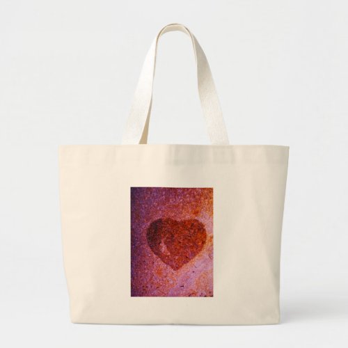 coral pink heart large tote bag