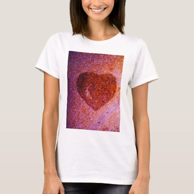 coral pink heart T-Shirt (Front)