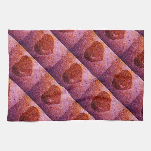 coral pink heart towel (Horizontal)