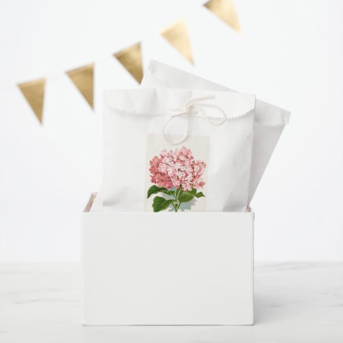 Coral Pink Hydrangea Wedding Favor Bag