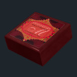 Coral Pink Lace Wedding Anniversary Gift Box<br><div class="desc">Custom design monogram wooden gift boxes with lids : Unique and Stylish fractal art lace in coral pinks and touches of gold lace like design - Exquisite and elegant custom Wedding, Anniversary or engagement present. Personalize with names, anniversary date and monogram or numbers - made into a wonderful wooden gift...</div>