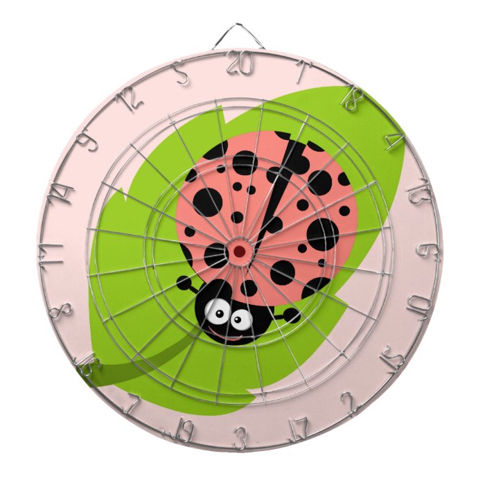 Coral Pink Ladybug Dart Boards