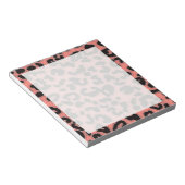 Coral Pink Leopard Animal Print Notepad (Angled)