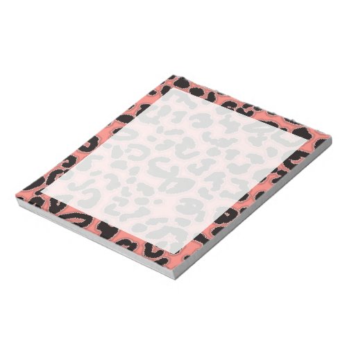 Coral Pink Leopard Animal Print Notepad