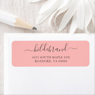 Coral Pink Loose Script Label