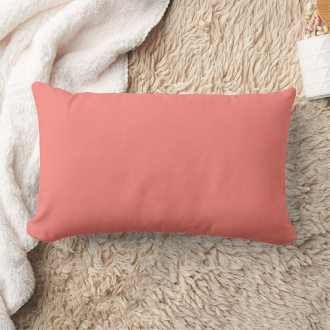 Coral Pink Lumbar Pillow (Blanket)