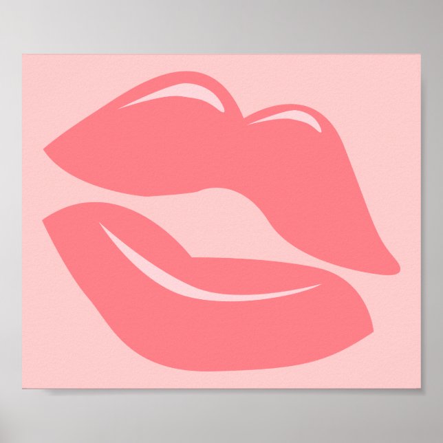 CORAL PINK LUSCIOUS KISS LIPS SHINY LIPGLOSS BEAUT POSTER (Front)