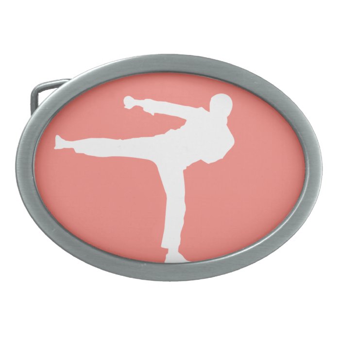 Coral Pink Martial Arts Belt Buckle