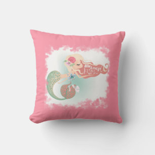 *~* Coral Pink Mermaid Kisses Throw Pillow