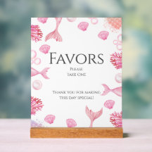 Coral Pink Mermaid Themed Birthday Party Favors