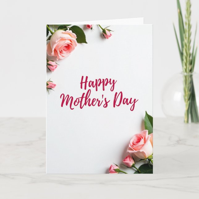 Coral Pink Mothers Day Art Card (Front)