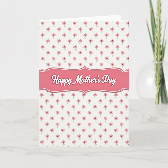 Coral Pink Mothers Day Card (Front)