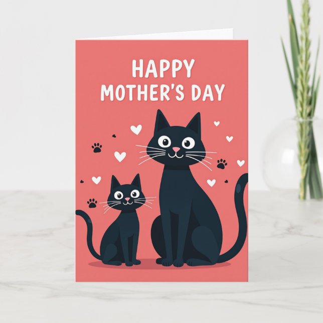 Coral Pink Mothers Day Duo Card (Front)